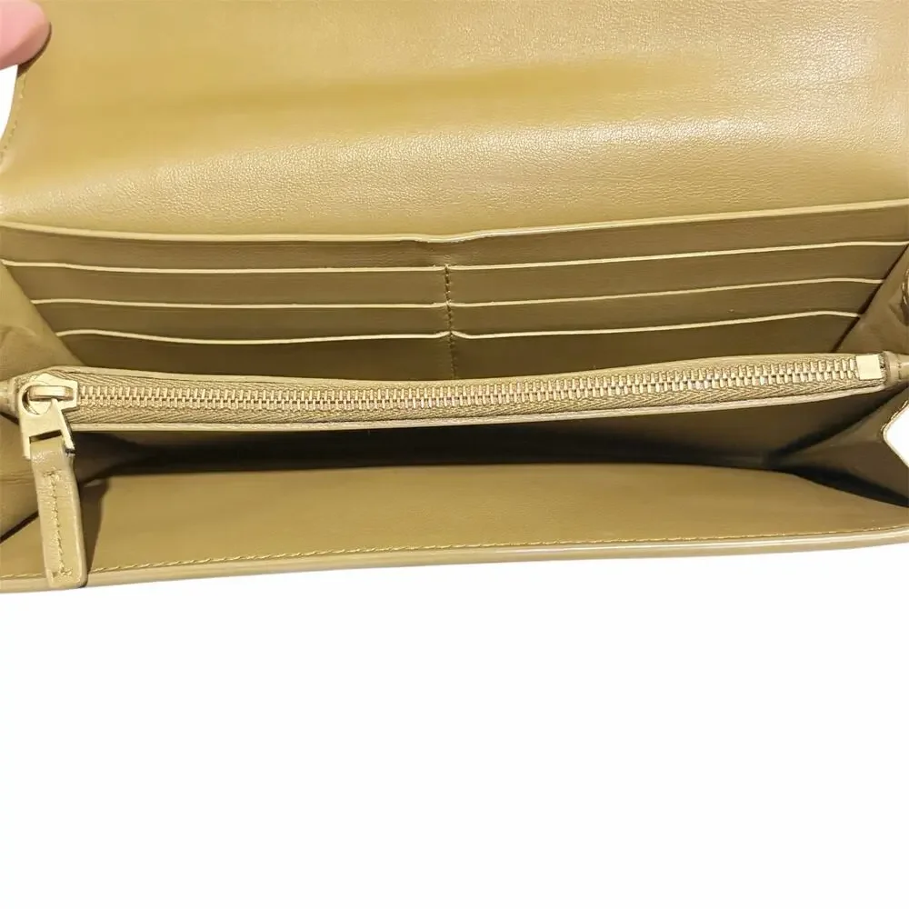 Bottega Veneta Palmellato Leather Continental Wallet Olive Brown w Box & Dustbag